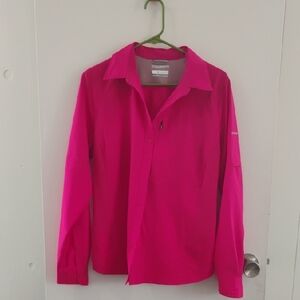 Columbia Women's Bright Pink Button Down Shirt